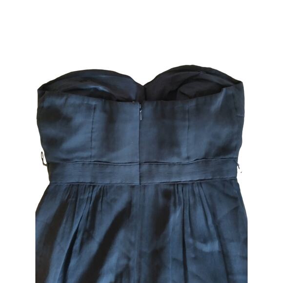 J. Crew Women's Dress Sweetheart Neckline 100% Silk Navy Size 4 Formal Romantic - Picture 3 of 16